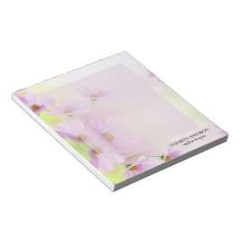 Personlig bild och rosa blomma akvarell anteckningsblock