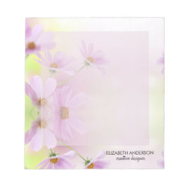 Personlig bild och rosa blomma akvarell anteckningsblock