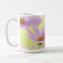 Personlig bild och rosa blomma akvarell kaffemugg