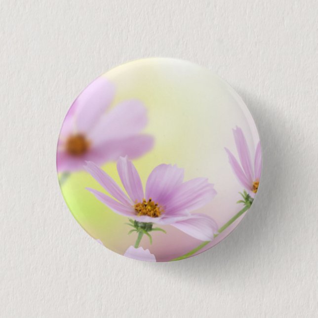 Personlig bild och rosa blomma akvarell knapp (Framsida)