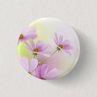 Personlig bild och rosa blomma akvarell knapp