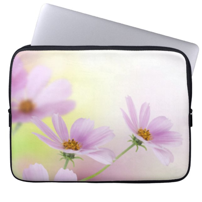 Personlig bild och rosa blomma akvarell laptop fodral (Framsidan)