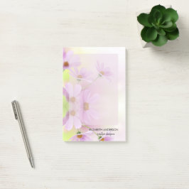 Personlig bild och rosa blomma akvarell post-it block