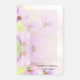 Personlig bild och rosa blomma akvarell post-it block