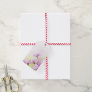 Personlig bild och rosa blomma akvarell presentetikett