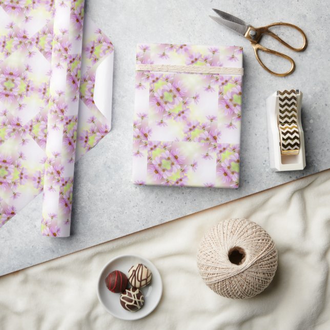 Personlig bild och rosa blomma akvarell presentpapper (Hantverk)