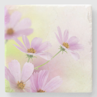 Personlig bild och rosa blomma akvarell stenunderlägg