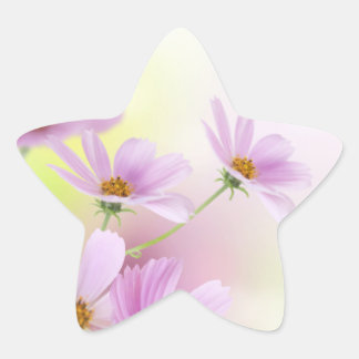 Personlig bild och rosa blomma akvarell stjärnformat klistermärke