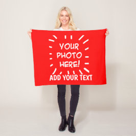 Personlig bild och text Enkel Fleecefilt