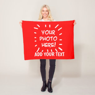 Personlig bild och text Enkel Fleecefilt