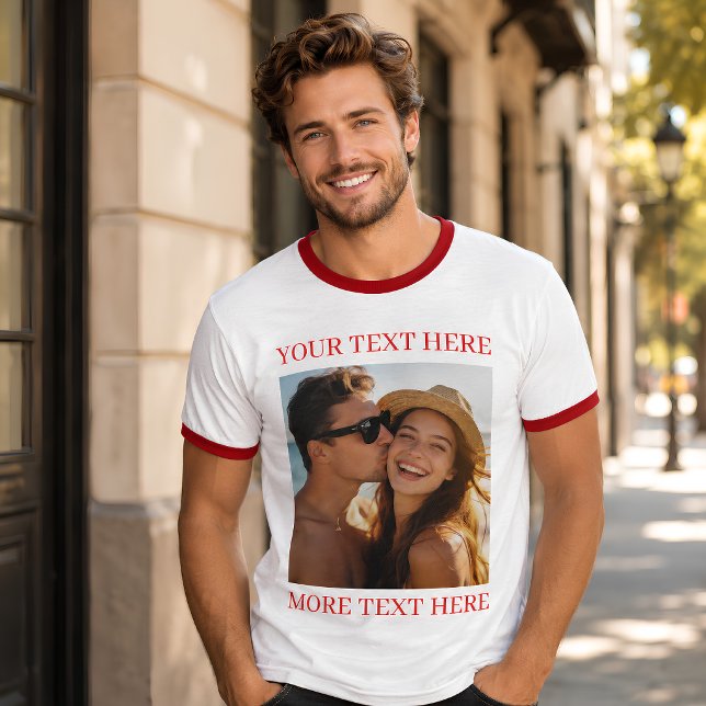 Personlig bild och text röd t shirt (Skapare uppladdad)