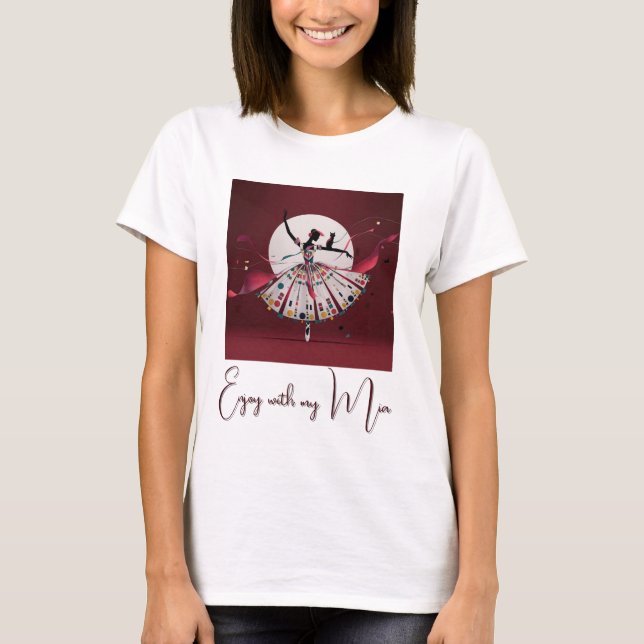 personlig bild & text kvinna t-shirt  (Framsida)