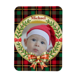 Personlig bildram och julkrans  magnet