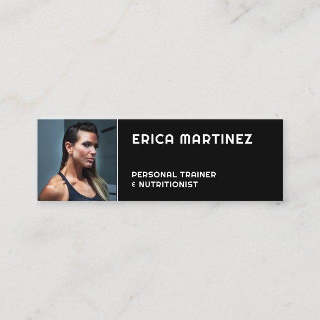 Personlig bildtränare i porträtt mini visitkort (Framsida)