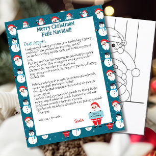 Personlig Bilingual Santa Brev för barn Spa