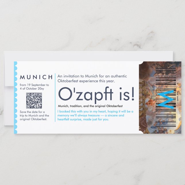 Personlig biljett inbjudan Oktoberfest München (Baksida)
