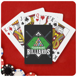 Personlig Billiards NAMN Cue Rack Bassäng Room Casinokort