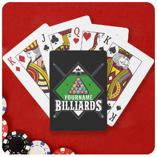 Personlig Billiards NAMN Cue Rack Bassäng Room Casinokort