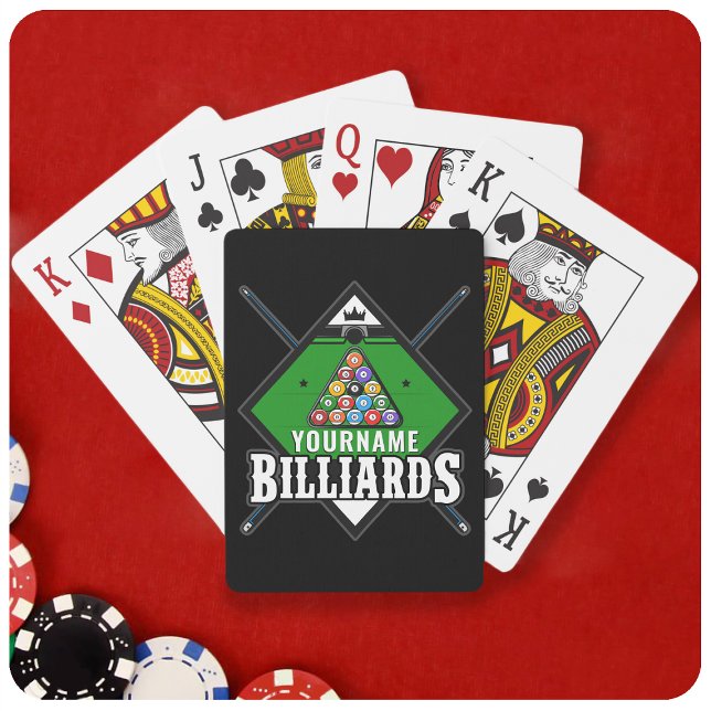 Personlig Billiards NAMN Cue Rack Bassäng Room Casinokort (Skapare uppladdad)