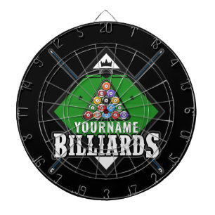 Personlig Billiards NAMN Cue Rack Bassäng Room Darttavla