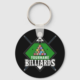 Personlig Billiards NAMN Cue Rack Bassäng Room Nyckelring