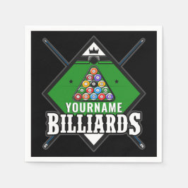 Personlig Billiards NAMN Cue Rack Bassäng Room Pappersservett