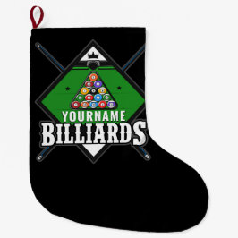 Personlig Billiards NAMN Cue Rack Bassäng Room Stor Julstrumpa
