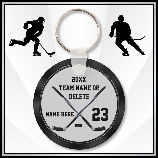Personlig, Billigt Hockey-gåvor. Hockey Favors Nyckelring (Personalized, Ice hockey party favors. Cheap hockey gifts for hockey players. Hockey goodies, bags)