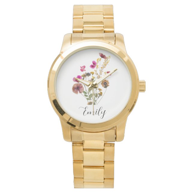 Personlig Bird Flower Armbandsur (Framsida)