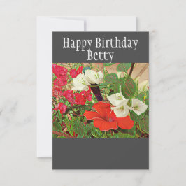 Personlig Birkelag Red Hibiscus Watercolor Kort