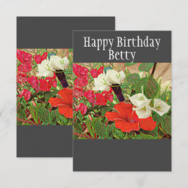 Personlig Birkelag Red Hibiscus Watercolor Kort