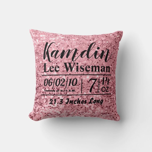 Personlig Birkelån Pillow Ro Guld Glitter Kudde (Framsida)