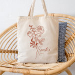 Personlig Birth Month Flower June Boho Tygkasse<br><div class="desc">En vacker,  modern botanisk bukett från ro är födelsemånaden i juni. Den perfekta presenten för att visa din favoritperson hur mycket du bryr dig. Perfekt för tillfällen som födelsedagar,  bästa vänner,  Mors dag,  brudgåva,  maid of honor,  ny mamma och så mycket mer! Enkel Personlig med ditt namnval.</div>
