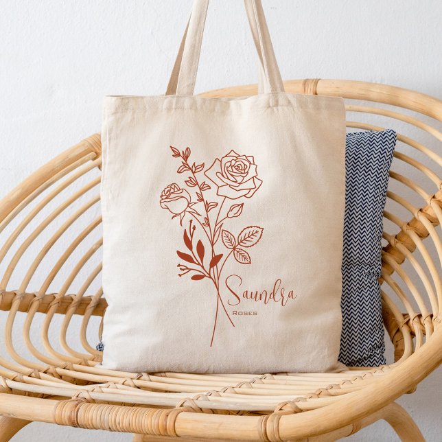 Personlig Birth Month Flower June Boho Tygkasse (Skapare uppladdad)