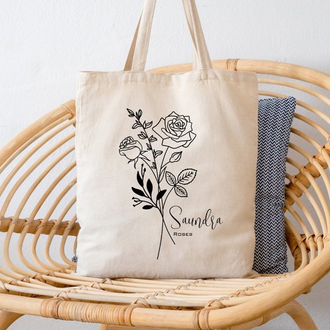 Personlig Birth Month Flower June Botanical Tygkasse (Skapare uppladdad)