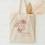 Personlig Birth Month Flower November Boho Rust Tygkasse<br><div class="desc">En vacker,  modern botanisk bukett av rysanthemum är födelsemånaden i november. Den perfekta presenten för att visa din favoritperson hur mycket du bryr dig. Perfekt för tillfällen som födelsedagar,  bästa vänner,  Mors dag,  brudgåva,  maid of honor,  ny mamma och så mycket mer! Enkel Personlig med ditt namnval.</div>
