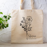 Personlig Birth Month Flower oktober Boho Tygkasse<br><div class="desc">En vacker,  modern botanisk bukett av kosmos representerar oktober månads födelse. Den perfekta presenten för att visa din favoritperson hur mycket du bryr dig. Perfekt för tillfällen som födelsedagar,  bästa vänner,  Mors dag,  brudgåva,  maid of honor,  ny mamma och så mycket mer! Enkel Personlig med ditt namnval.</div>