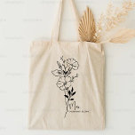 Personlig Birth Month Flower September Boho Tygkasse<br><div class="desc">En vacker,  modern botanisk bukett av morgondagslistorna är födelsemånaden i september. Den perfekta presenten för att visa din favoritperson hur mycket du bryr dig. Perfekt för tillfällen som födelsedagar,  bästa vänner,  Mors dag,  brudgåva,  maid of honor,  ny mamma och så mycket mer! Enkel Personlig med ditt namnval.</div>