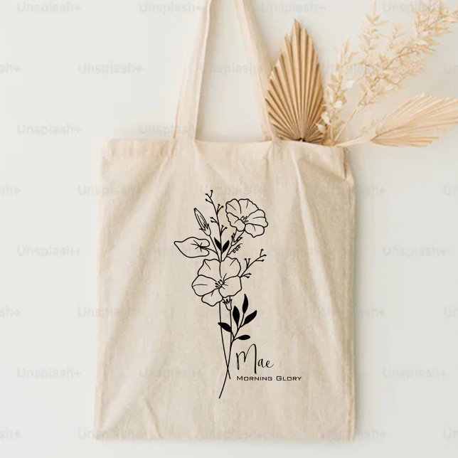 Personlig Birth Month Flower September Boho Tygkasse (Skapare uppladdad)