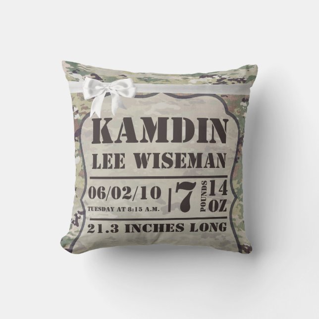 Personlig Birth Pillow Army OCP Camo Uniform Kudde (Framsida)