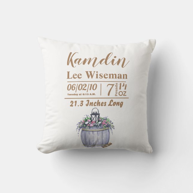 Personlig Birth Pillow Summer Landsbyggsbröllop R Kudde (Framsida)