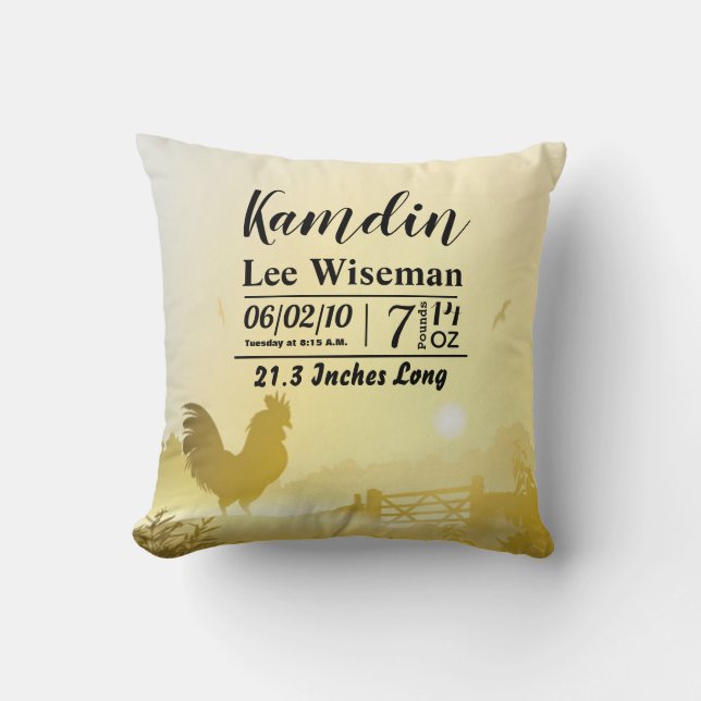 Personlig Birth Pillow Sunny Morgons Farm Count Kudde (Framsida)