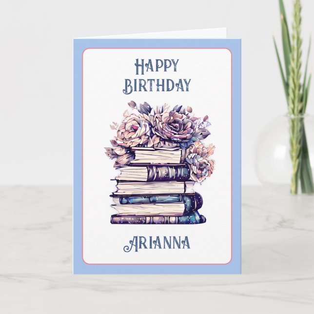 Personlig Birthday Antique Bokar och Ro Kort (Framsida)