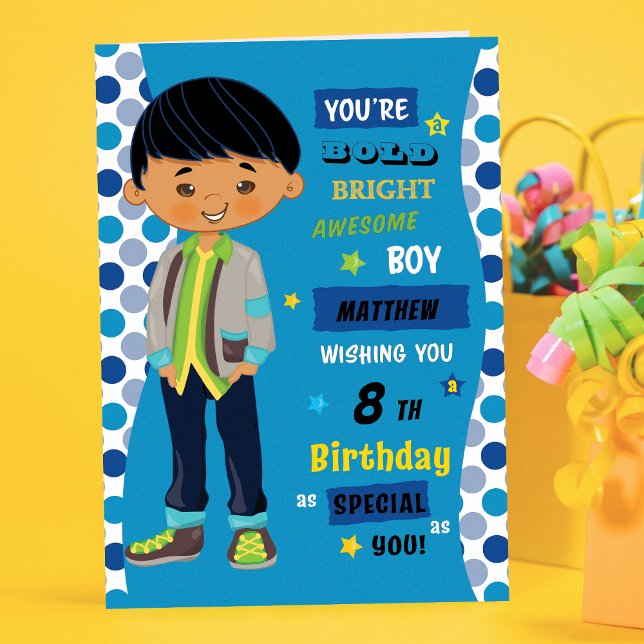 Personlig Birthday - Asian Boy Kort (Skapare uppladdad)