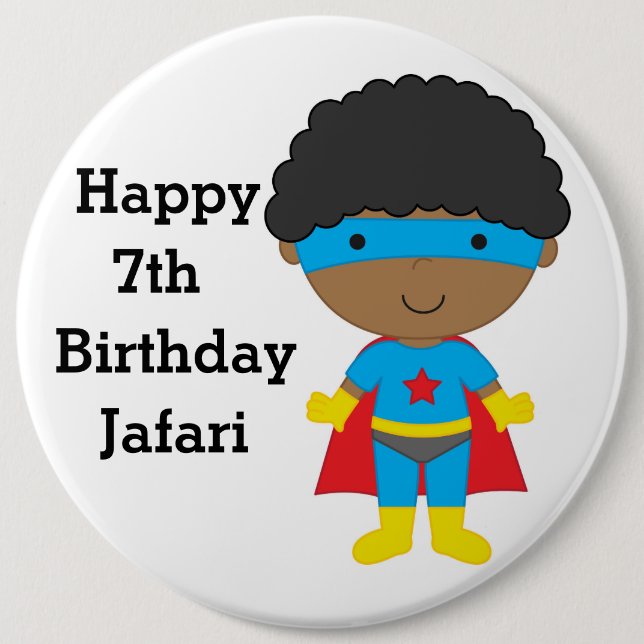 Personlig Birthday Badge - Lycklig 7:e födelsedag Knapp (Framsida)