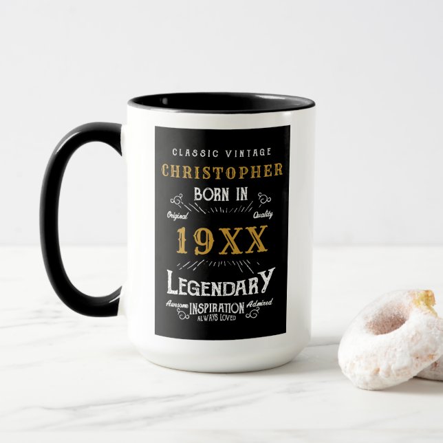 Personlig Birthday Bäste Pappa någonsin Legendary  Mugg (Med munk)