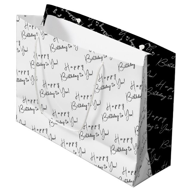 Personlig Birthday Black and White Typography (Framsidan Vinklad)
