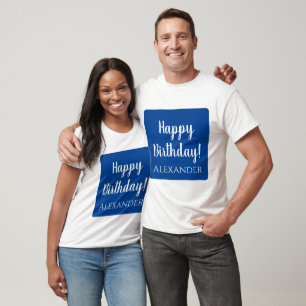 Personlig Birthday Blue Grattis på födelsedagen T Shirt