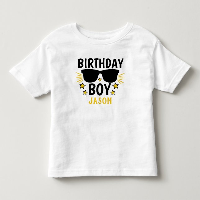 Personlig Birthday Boy Hollywood Stil T Shirt (Framsida)