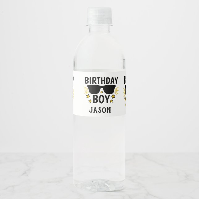 Personlig Birthday Boy Hollywood Stil Vattenflaskor Etikett (Framsida)